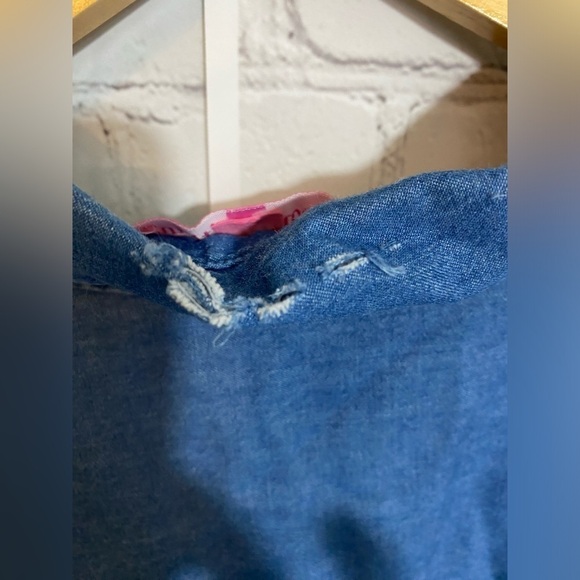 Woman Within Top Blue Chambray Denim Button Up Short Sleeve Plus Size 3X - Picture 5 of 5